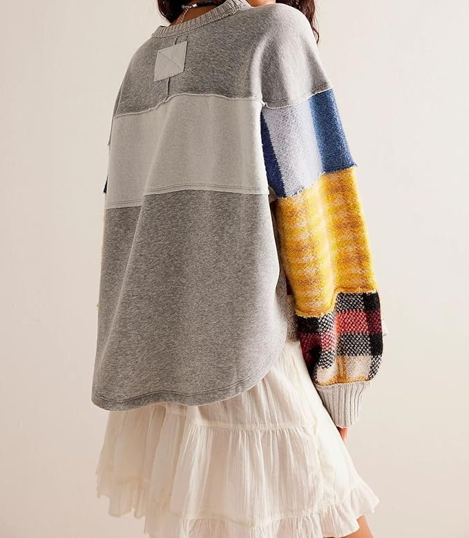 Vhitler Striped Sweatershirt Crewneck Y2k Oversized Sweatershirts Women 2000s Long Sleeve Pullover - Image 4