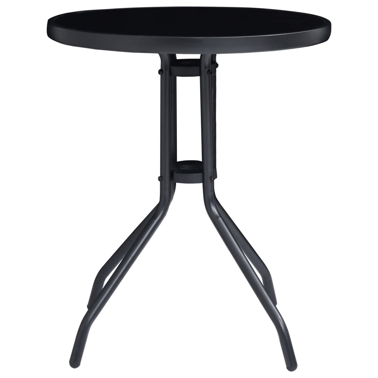 5-teiliges Bistro-Set in Schwarz und Anthrazit, Bistrotisch und Stühle für Balkon, Terrasse und Hinterhof, Gartenmöbel für den Außenbereich, Terrassen-Bistro-Set