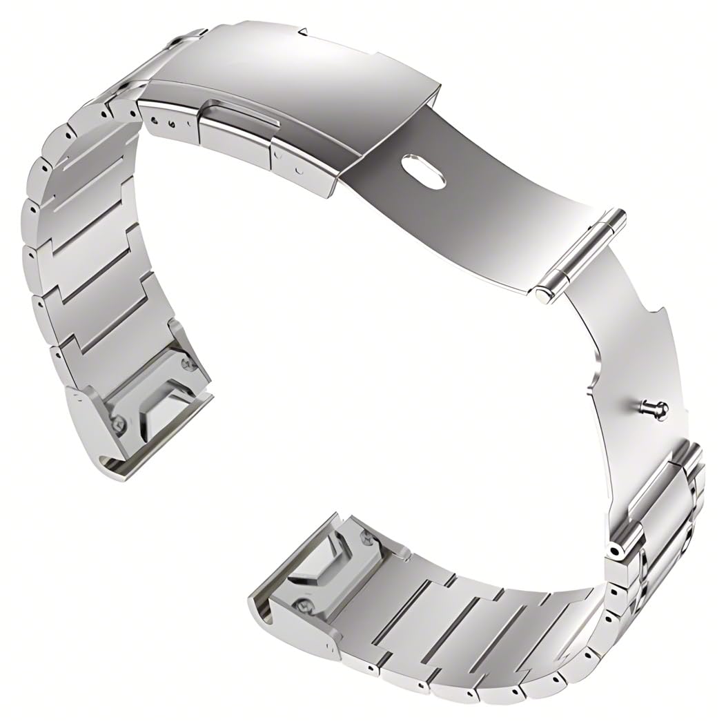Correa Titanio Garmin QuickFit Watch 22mm o 26mm, Pulsera de 5 Eslabones
