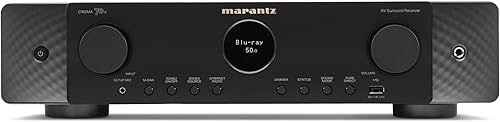 Marantz Cinema 70s Slimline 7.2 Amplifier, Amplifier HiFi, Alexa Compatible, 6 HDMI Inputs and 1 Output, 8K Video, Bluetooth, Wi-Fi, Music Streaming, Dolby Atmos, AirPlay 2, HEOS Multiroom, Black