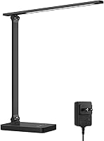 Lepro LED Desk Lamp 9.5W 750LM Eye-Caring Touch Control Light, 5 Color Modes 5 Brightness Levels for Office Reading Crafts Black