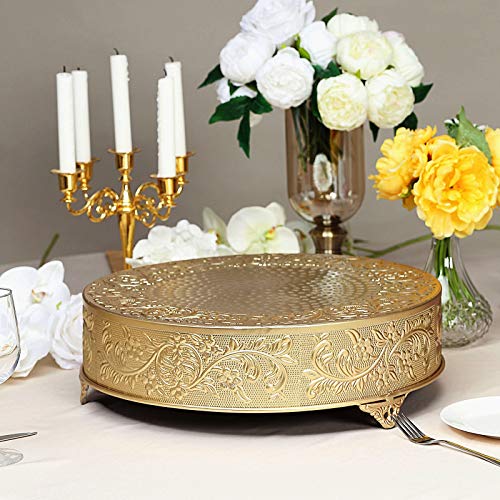 18 Inch Cake Stand. Efavormart 18 inch Gold Round Embossed Metal Cake