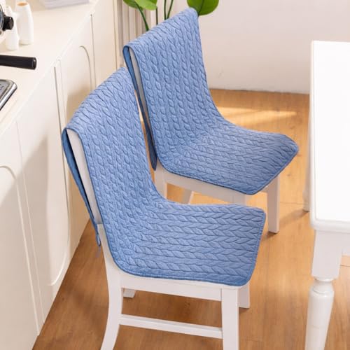 Image of HOMETHREADS Non-Slip Chair Cover-Universal Fit for Kitchen & Dining Chairs-Cushioned Comfort - Stylish Machine Washable Seat Cover- 145x45cm (Blue, Pack of 1)