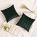 MIULEE Lot de 2 Housses de Coussin Carrées Velours Lignes Saillantes Moderne Doux Décoratives Taie d'oreiller pour Salon Canapé Sofa Chambres Maison 40x40CM Vert Foncé