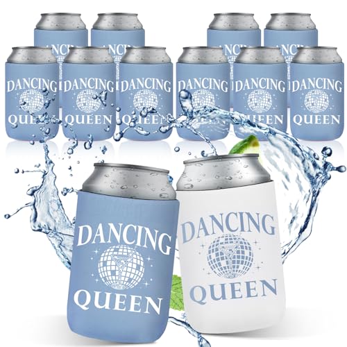 Image of SiliFine 12 Pcs Bachelorette Party Can Sleeves Bulk Coquette Bachelorette Party Decoration Cowgirl Can Sleeves for Bridal Shower Gifts(4 x 2.4 Inches,Dancing Queen)