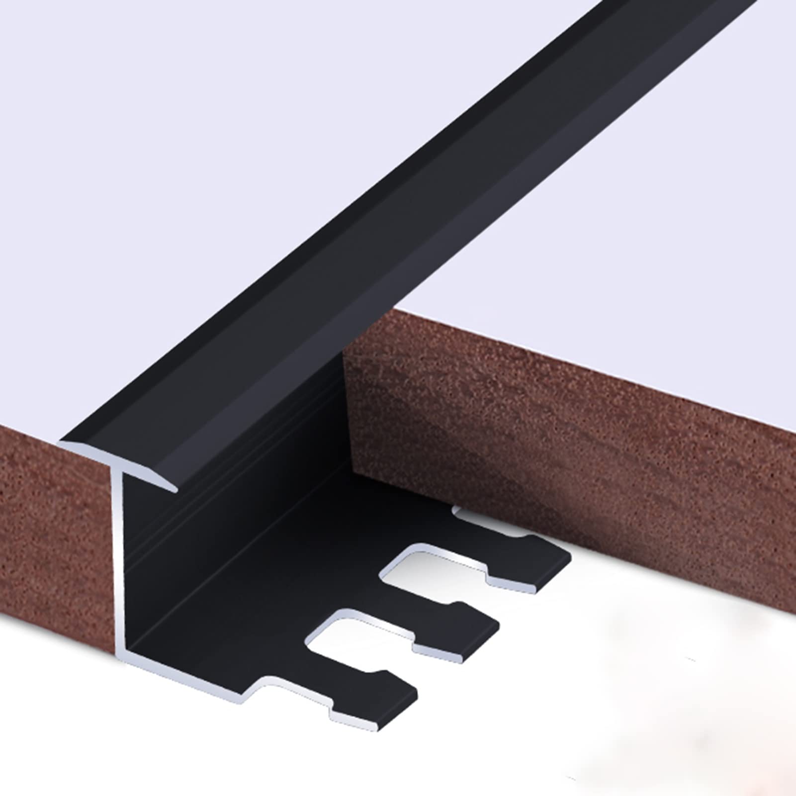 Remys Black Stairs Kindergarten,Floor Seams Transition Strips For Glass Rubber Wall, Z-Mold Vinyl Edge Trim Laminate, Thresholds Transition Strip(,145Cm/57In)