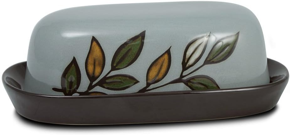 Pfaltzgraff Rustic Leaves Covered Butter Dish