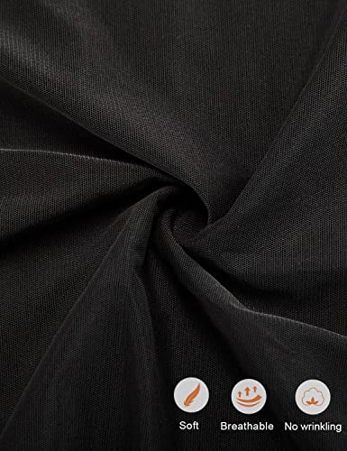 SeSe Code Womens Ruffle 3/4 Sleeve Stretchy Mesh Dress Wedding Guest Dresses4