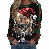 HHOP Weihnachts Tshirt Lederjacke beige Damen schwarzer Mantel Damen ausgefallene Pullover Hoodies Damen Oversized Rave top Shirt 3/4 arm Damen just Cavalli Damen Love Moschino