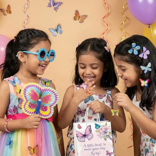 Image of Party Propz Butterfly Return Gift Bag for Birthday - 70 Pcs Gifts Bag with Butterfly Theme Partyfavors, Birthday Return Gifts For Kids, Ring for Girls, Eyeglasses, Keychain