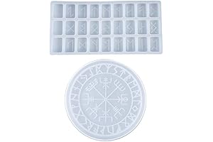2Pcs/Set Runes Symbol Crystal Epoxy Resin Mold: Unleash Your Inner Viking with Mystical Rune Divination