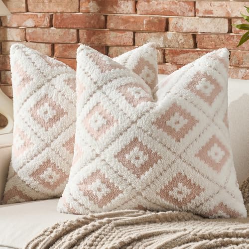 AmHoo Pack of 2 Decorative Throw Pillow Covers Rhomboid Luxury Super Soft Plush Set...
