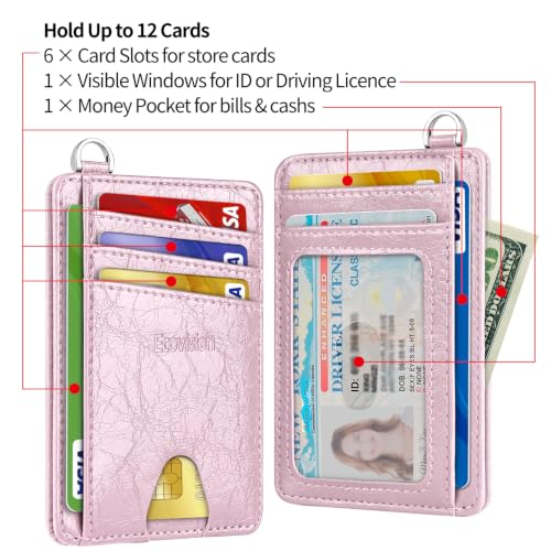 Image of Slim Minimalist Front Pocket Wallet, RFID Blocking Credit Card Holder Wallet with Integrated D-Shackle for Men Women