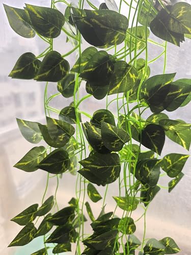 Image of Go Hooked Artificial Hanging Creeper for Home Decor (Pack of 3, 7 Ft) | Green Arrowhead Leaf Garland with 4x3 cm, 72 Leaves Each | Plastic Decorative Creeper for Balcony, Walls & Garden Decoration