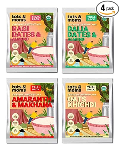 TOTS AND MOMS Instant Mix Trial Combo | Natural, Healthy and Filling | 4 Packs