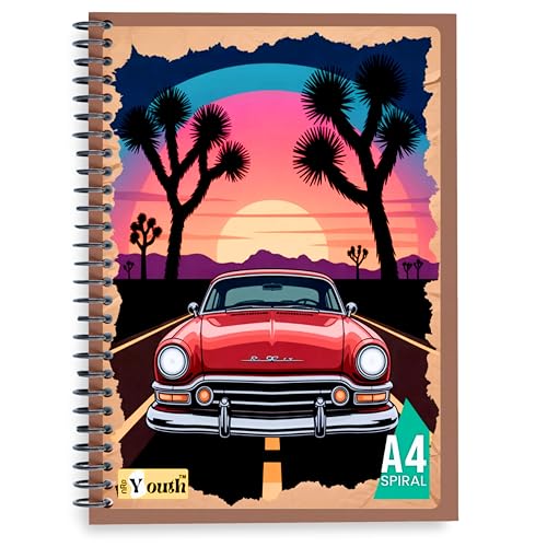 Image of nRp Youth A4 Spiral Notebook Pack of 2 | 300 Pages | Premium 70 GSM Paper | Unruled | Spiral Bound, Laminated Cover - Ideal for Study, Office & Journaling
