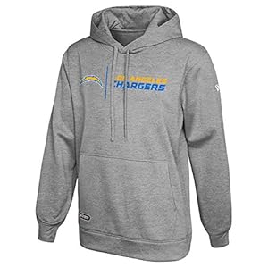 New Era NFL Men’s Cool Grey Gametime Pullover Performance Hoodie, Pro Football Sweatshirt, Los Angeles Chargers, Large