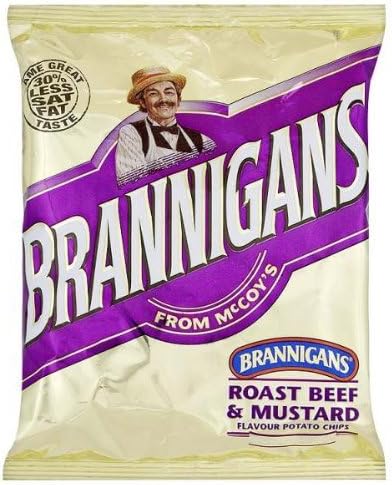Brannigans Crisps Roast Beef & Mustard Flavour Crisps 40g 36 Pack