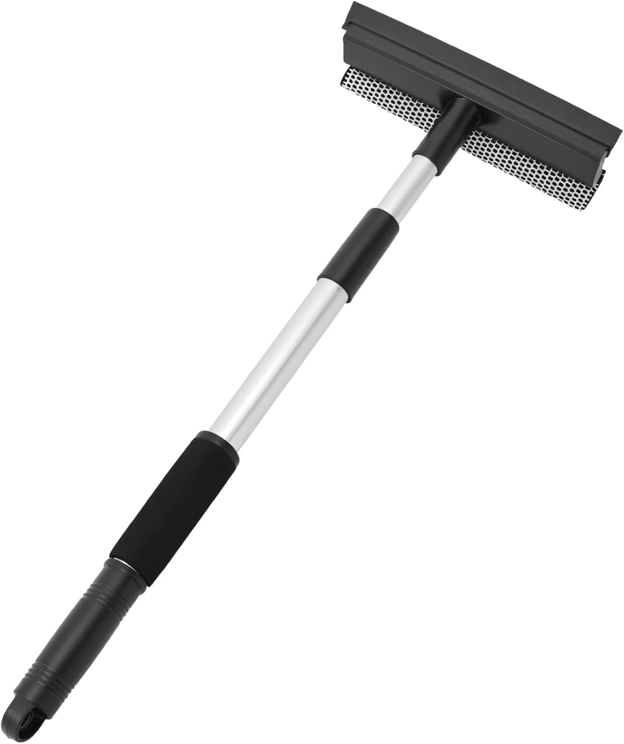QWORK® Car Window Cleaner, Car Windshield Cleaner, 30 Inch Telescopic Rod with Rubber Tip and Sponge
