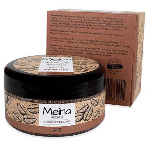 Meina Körperpeeling mit Kaffee, Bio Peeling für Gesicht, Körper und Lippen, Body Scrub für Damen und Männer (1 x 280 g) - Image 7
