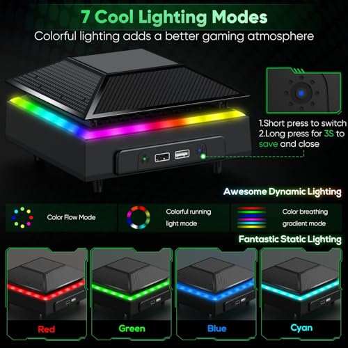 Ventilador de refrigeración para consolas Xbox, control de Gorixer AI, control de velocidad ajustable, con filtro de polvo y 7 luces RGB, sistema de refrigeración - imagen 4