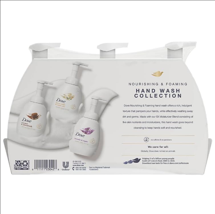 Dove Nourishing Foaming Hand Wash Variety Pack 3ct/10.1 oz | Warm Vanilla & Sugar Cane | Lavender & Yogurt | Coconut & Almond Milk image 2