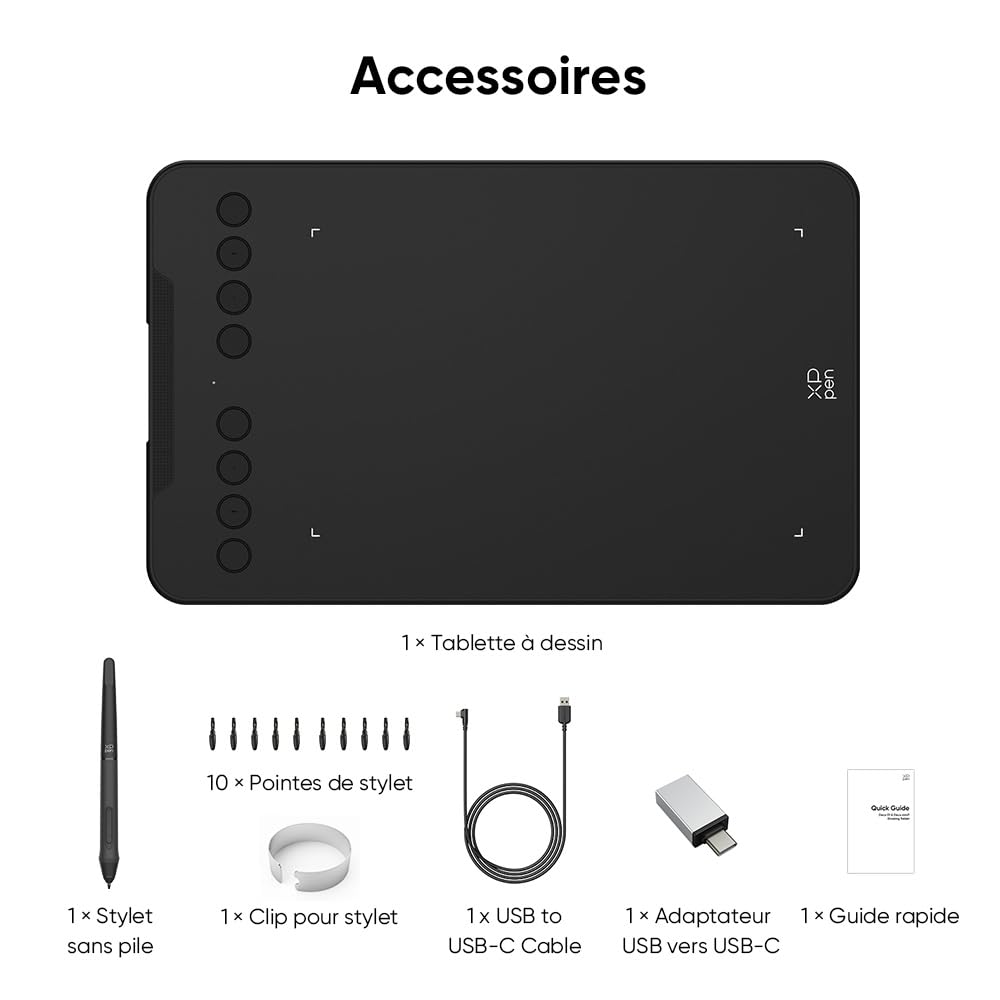 XPPen Deco mini7 v2 Tablette Graphique 7 Pouces 16k Niveaux de Pression Dessin sans Écran
