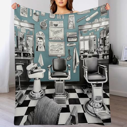 Couverture de barbier flanelle douce légère couverture chaude lit canapé 150x200