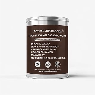 High-Flavanol Cacao Powder with Botanicals – Unsweetened, Single-Origin, Non-Alkalized Cocoa Blend for Smoothies, Hot Drinks & Baking