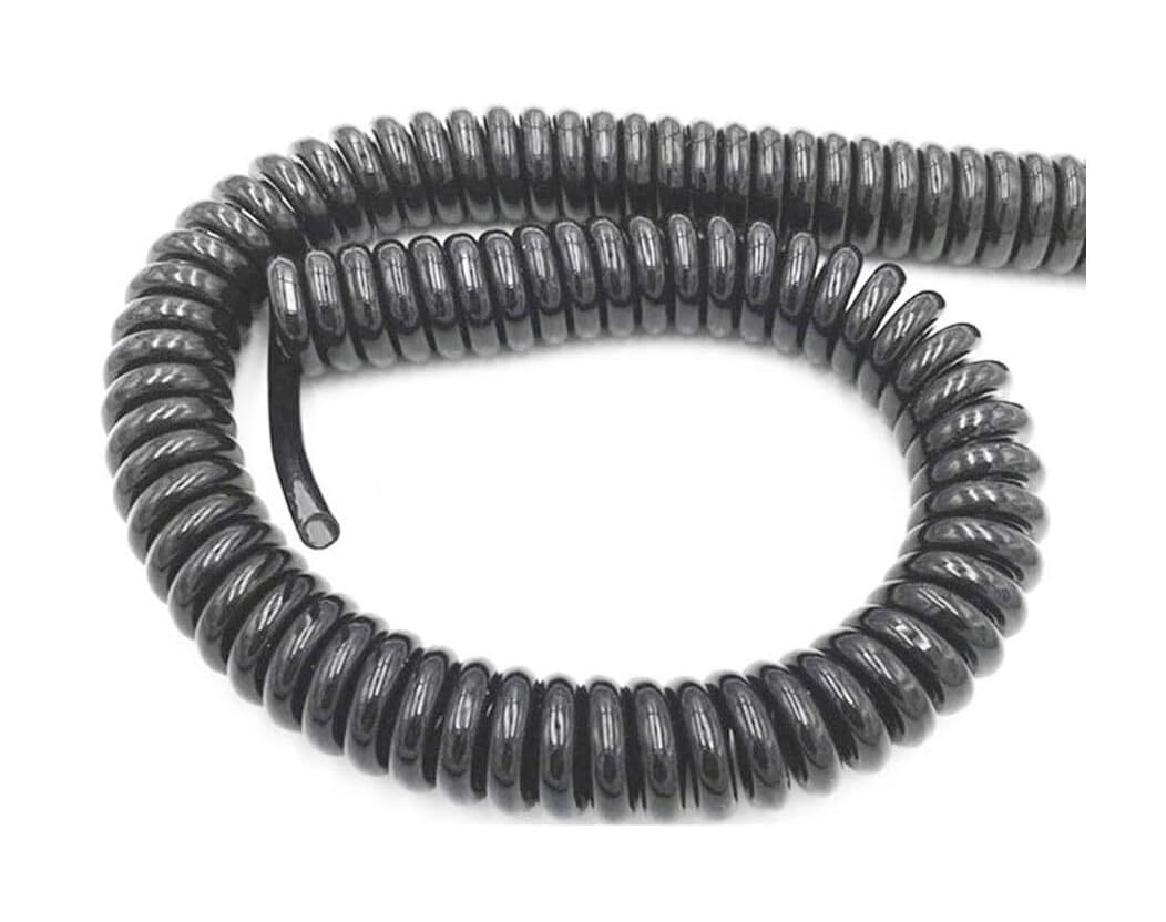 Avvolgicavo a spirale a molla in filo multipolare nero - Organizzatore di cavi flessibile da 3,7 metri for Home Cinema, PC(24corex0.2mm)