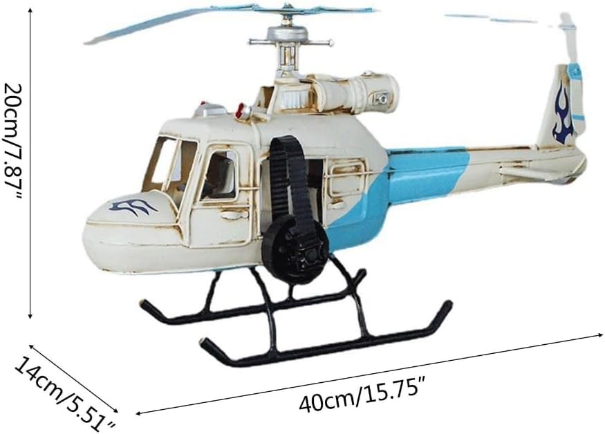 Metal Helicopter Model for Kids Home Decor Ornament Desktop Decorations