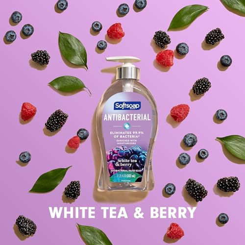Image of Softsoap Liquid Hand Soap Pump, Antibacterial White Tea and Berry Fusion, 11.25 Ounce