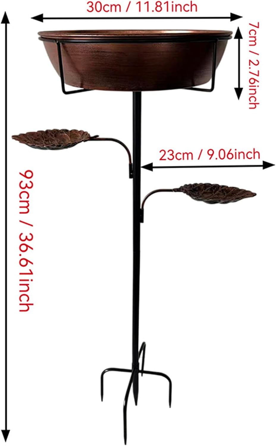 Metal Bird Bath for Outdoor, Garden Bird Bath with Removable Bowl Heavy-Duty Base, Metal Rustproof Feeder with Removable Bowl | Garden Birds Batth for Gardeen Lawn Decor Water Pond Hummingbird Deck