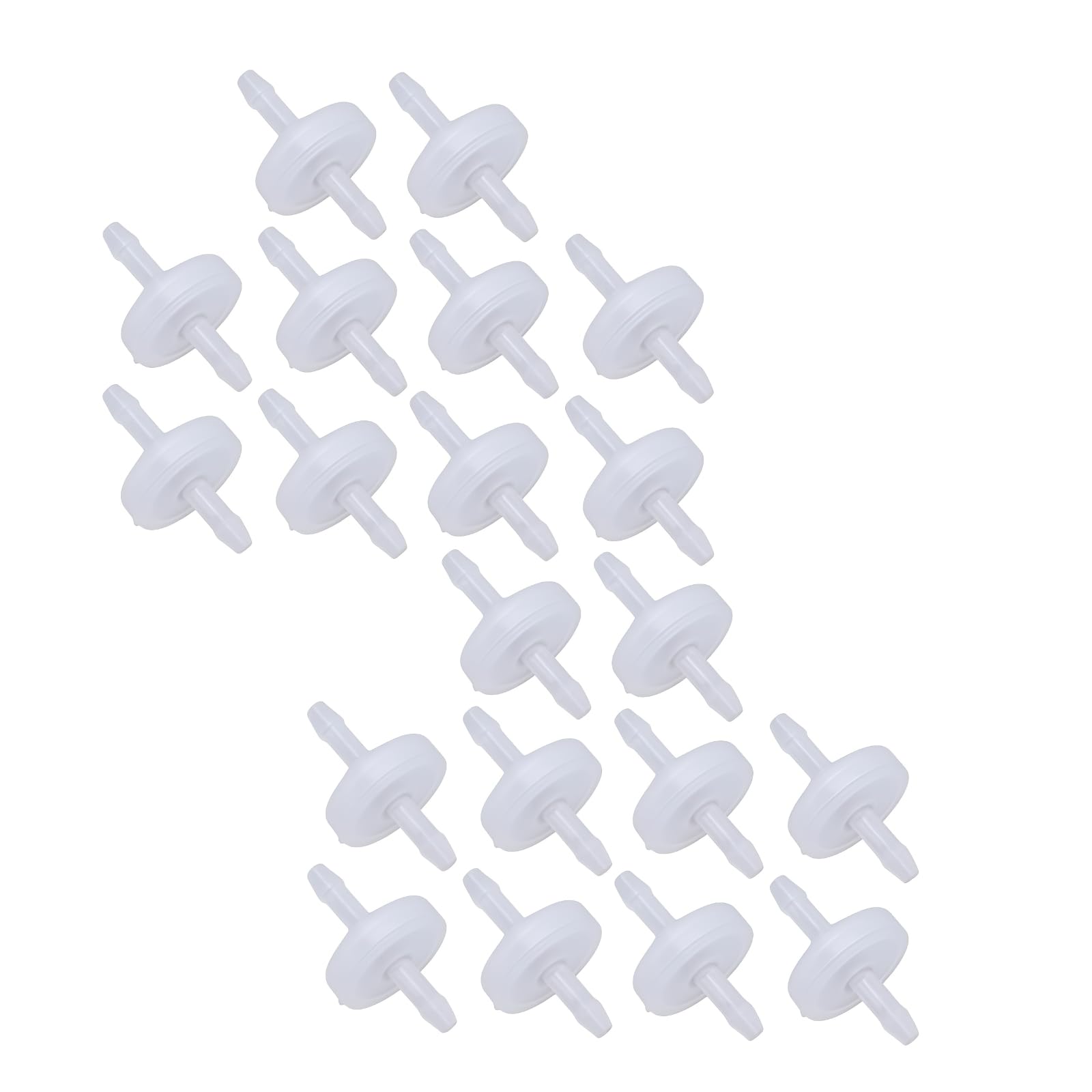 Cldaisy White 20Pcs 1/8" 3Mm Plastic Check Valve Hose Barb Non Return Ozone Resistance Plastic Valve Check Aquarium For Water Fuel Oil Air Gas