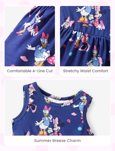 Image of Disney Minnie Mouse Princess Frozen Elsa Stitch Girls Dress Sleeveless & Short Sleeve Casual Summer Clothes Baby to Toddler