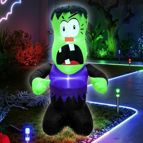 4FT Halloween Inflatable Decor Giant Ghost with LED Lights - image 3