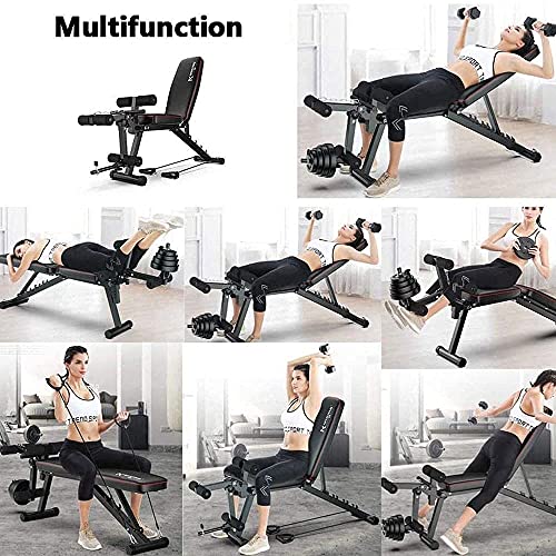 HBBY Opvouwbare halterbank met beenverlenging, krachttraining, verstelbare trainingsbanken voor full body workout, 499,6 kg capaciteit - Image 8