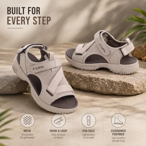 Image of FUEL Gabbroo Comfortable & Lightweight Casual Sports Sandals for Mens with Anti-Skid & Flexible EVA Sole for Running, Walking