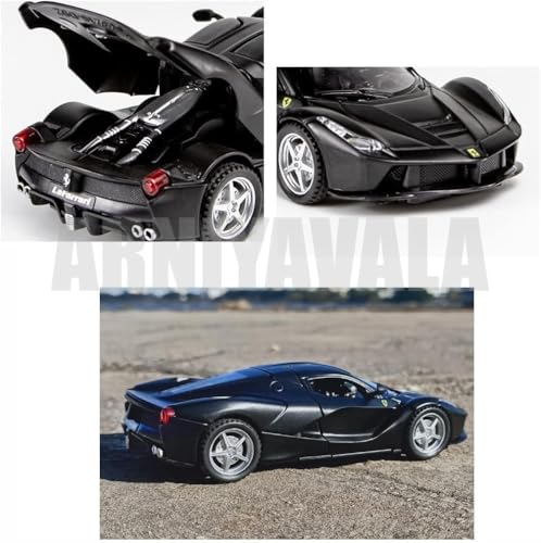 Image of 1:32 Scale Ferrari Race and LaFerrari Toy Car | Metal Pullback Diecast Car for Kids with Openable Doors, Sound, Light Effects Toy for Car Enthusiasts (Color As Per Available)