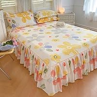 Amazon｜Fzigenle 花柄 ベッドスカート カラーb07 ベッドシーツ