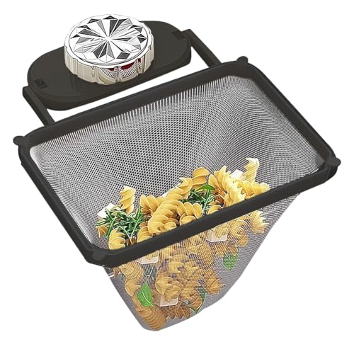 Ditoon 三角コーナーいらず 強力吸盤式 水切りネットホルダー シンクゴミ受け キッチン用 折りたたみ省スペース 生ゴミ処理 水切りネット50枚付き (黒)