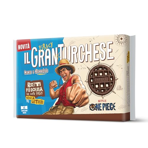 Il GranTurchese Cacao e Cioccolato – Limited Edition Dedicata a One Piece, Biscotti Frollini con Buchi, Senza Lattosio, Packaging con Carta Certificata FSC da 340g, 6 Confezioni da 57g