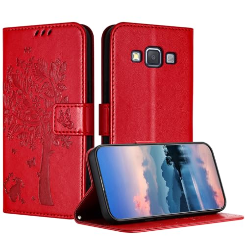 JayModCase Funda para Samsung Galaxy A5 2016 / A510, Carcasa Case Plegable Protector Función de Soporte Tarjetas Magnética Compatible con Samsung A5 2016 - Rojo