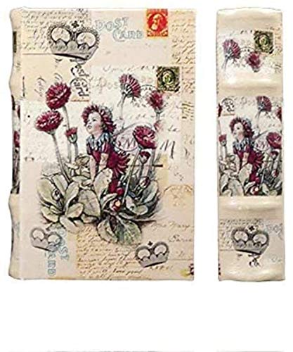 Caja de almacenamiento secreta de hadas en flores, de piel sintética sobre madera