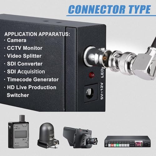 Image of Superbat 3G 6G SDI Cable 6ft Right Angle BNC Male to Male Belden 1855A Cable 75 Ohm Thin Short Camera Wire for HD SDI Converter Camera CCTV Monitor Video Switcher Splitter etc 2-Pack