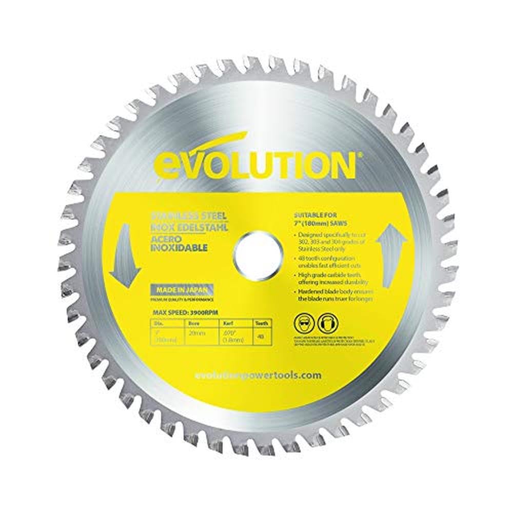 Evolution Power Tools EVOBLADESS Stainless Steel Carbide-Tipped Blade, 180 mm
