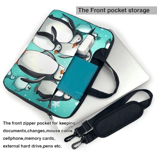 Bolso para portátil con diseño de pingüino negro 14 pulgadas miniatura 4