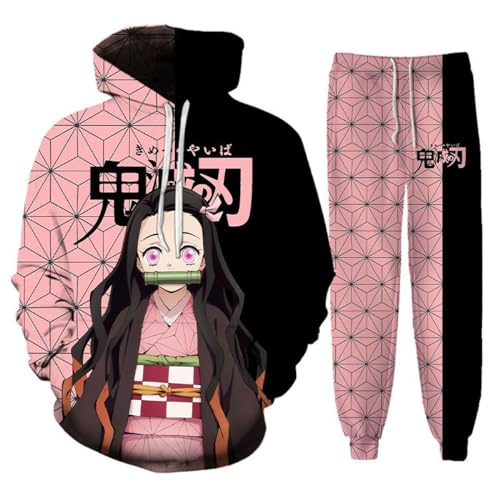 Anime Hoodie And Sweatpants Suit Pullover Sweatshirt 2 Piece Set For Men Women