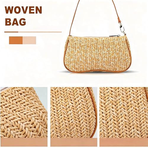 Bolso de verano bohemio khaki tejido a mano miniatura 7