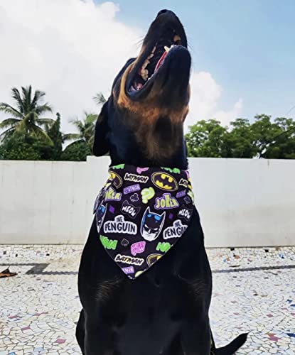 Image of TDIT X�DC Batman Reversible Dog Bandana with Adjustable Dog Collar (Size Medium /Large)